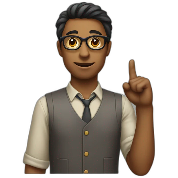 Nerd Raising His Index Finger emoji