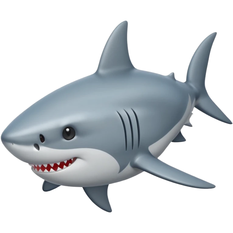 side view of shark body with a cat face emoji
