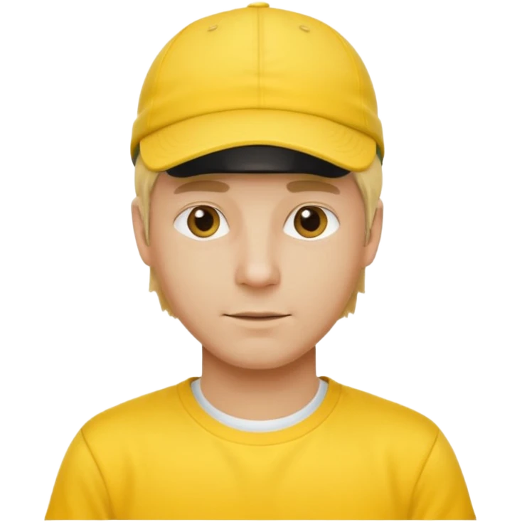 yellow tennis hat and yellow tshirt blonde man emoji