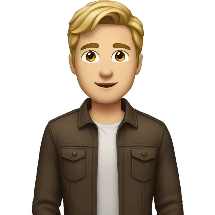 young man with brown/blonde hair, brown eyes, fit, old money style clothes emoji