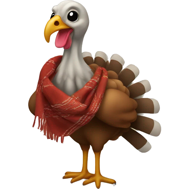 Turkey wearing a scarf emoji