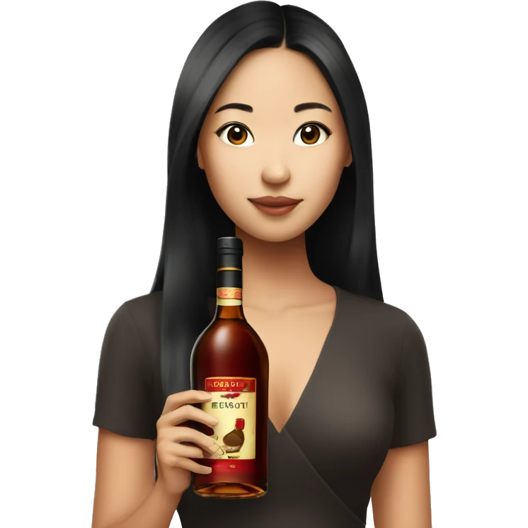 2 pretty Asian girl holding Hennessy  emoji