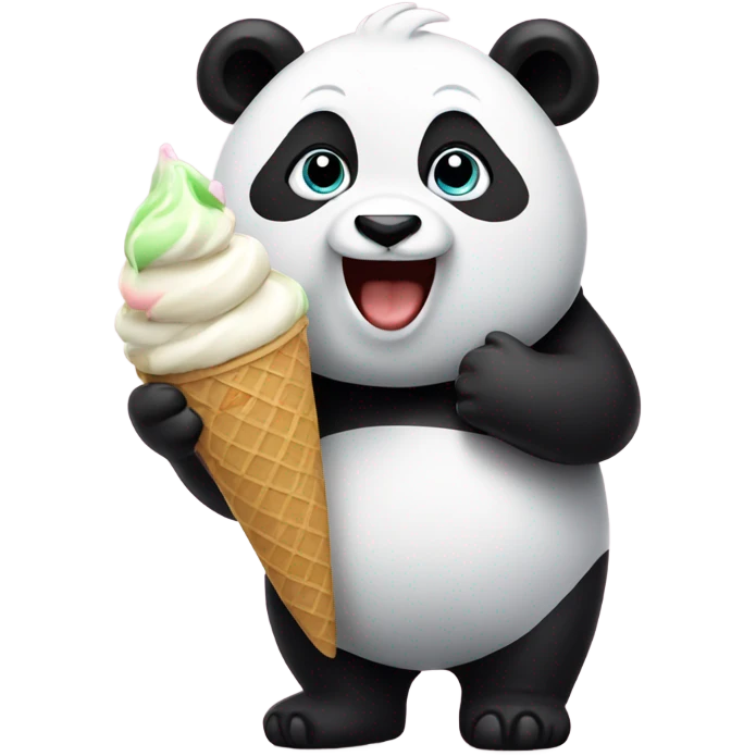Panda eating ice cream emoji