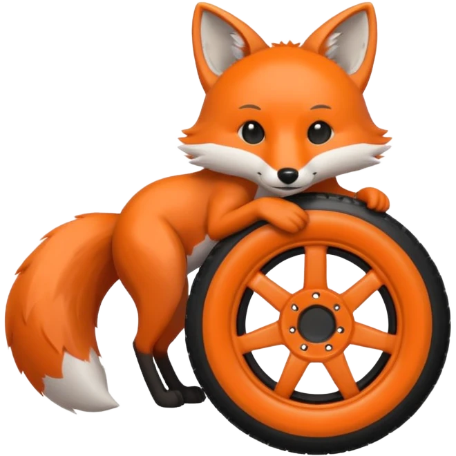 Diseña un Zorro mostrando una llanta  emoji