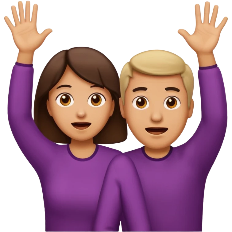 Mom and dad emoji throwing their hands up like they don't know emoji