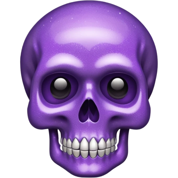 Glitter purple flat skull emoji
