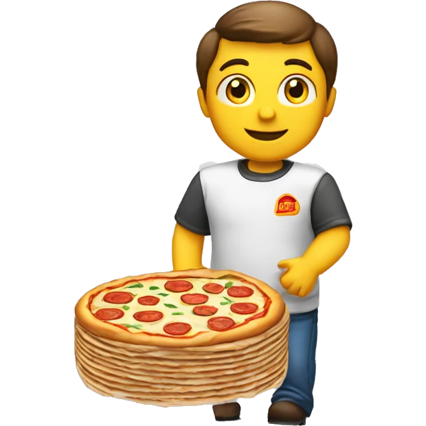 delivery de pizza ropa amarilla emoji