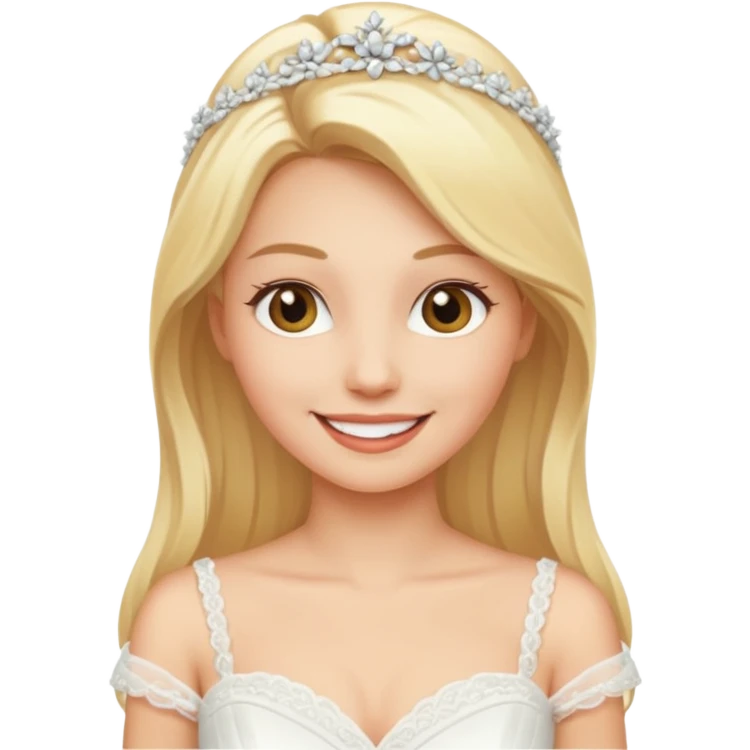 Blonde lady in wedding dress  emoji