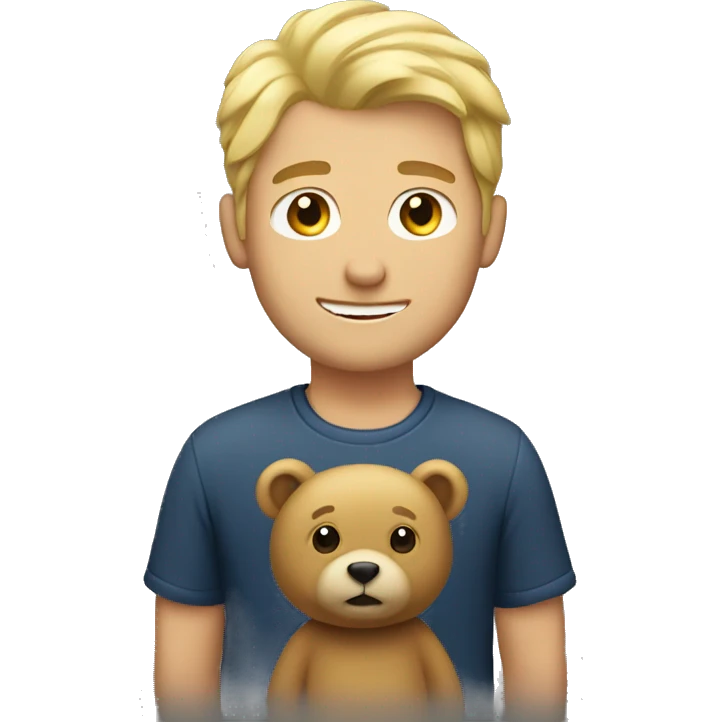 blonde guy with bear emoji