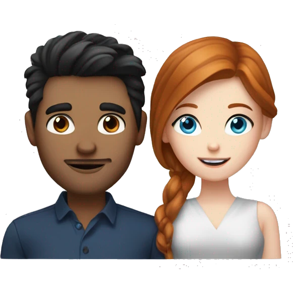A white dark hair blue eye guy and a white redhead hazel eye woman they are rich and they are hugged emoji