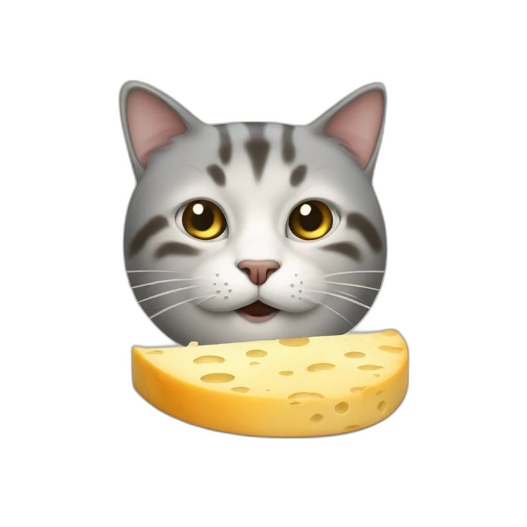 Un chat qui mange du fromage emoji