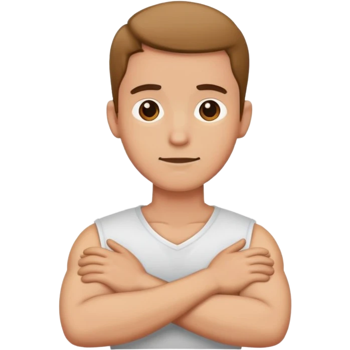 Crossed arm holding neck man emoji