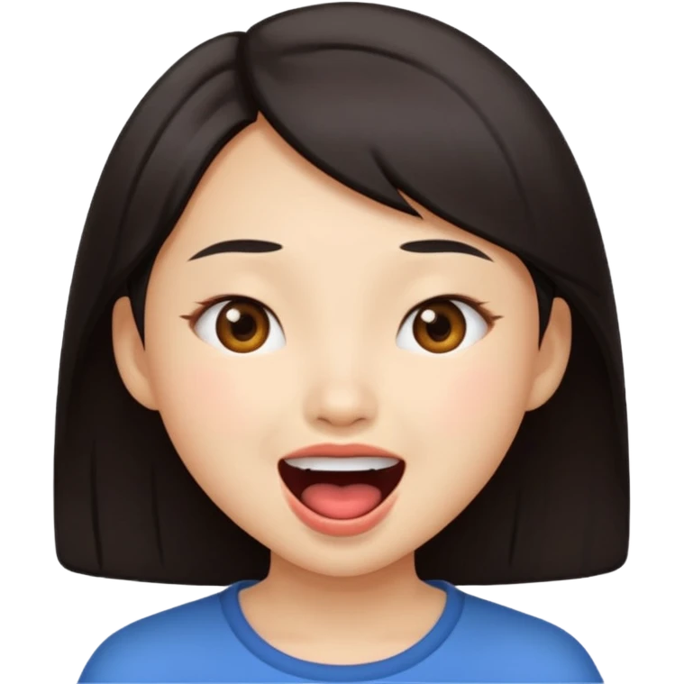 a asian girl with her mouth open emoji