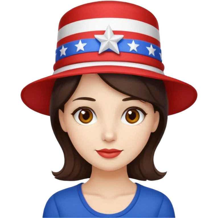 4th of july brunette woman emoji