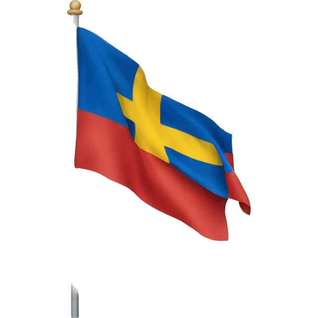 a similar flag as sweden but all the blue is replaced with red and the flag should be flat emoji