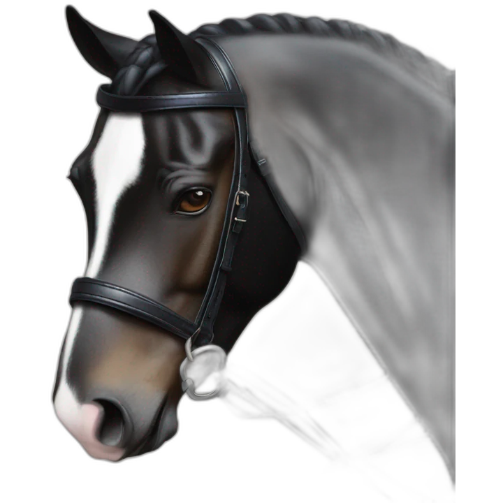 Cheval noir de dressage emoji