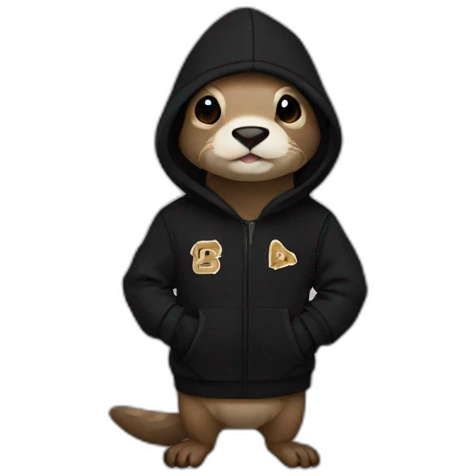 otter in black adidas hoodie emoji
