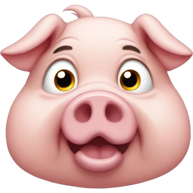 A pig that has its mind blown emoji