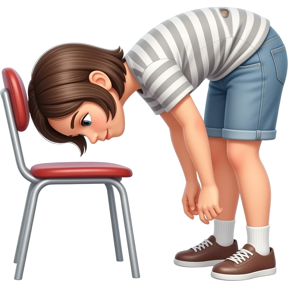 girl bent over chair emoji