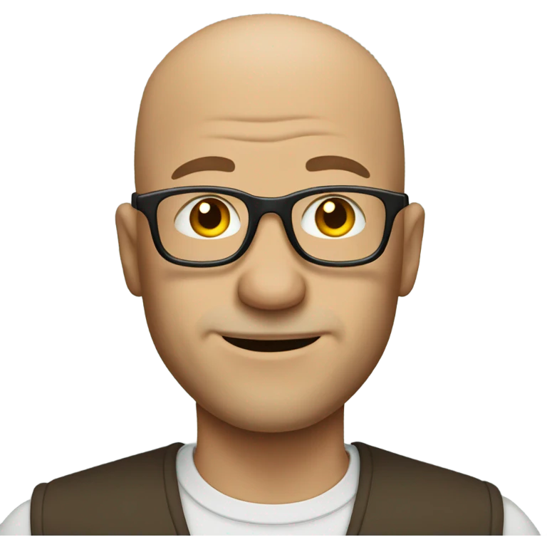 Bald man with glasses drinking a beer  emoji