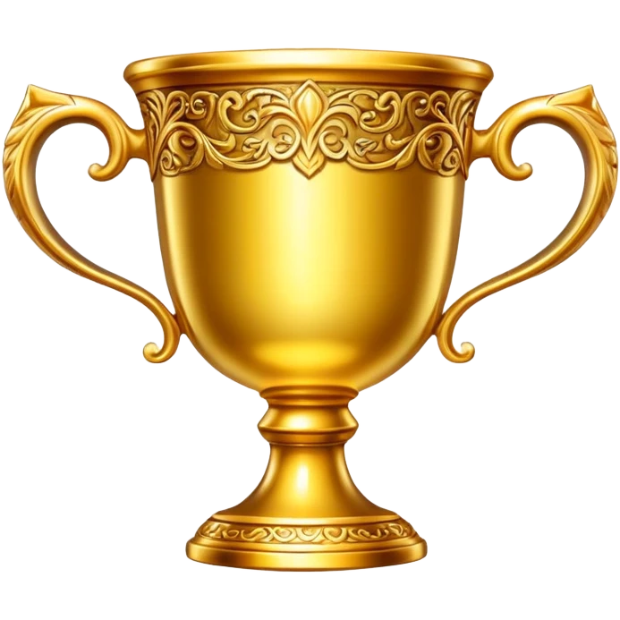 generate realistic detailed golden cup in 3d style emoji