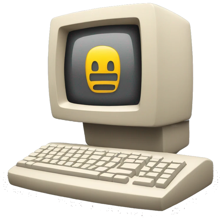 A computer with code on the screen emoji
