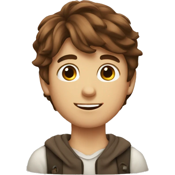 beautiful boy with brown hair emoji