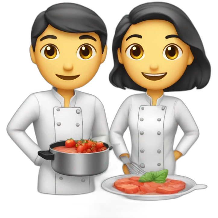 Cocinero y cocinera besándose emoji
