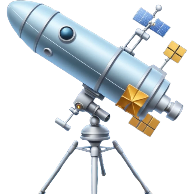 satellite qui observe plein d'étoiles emoji