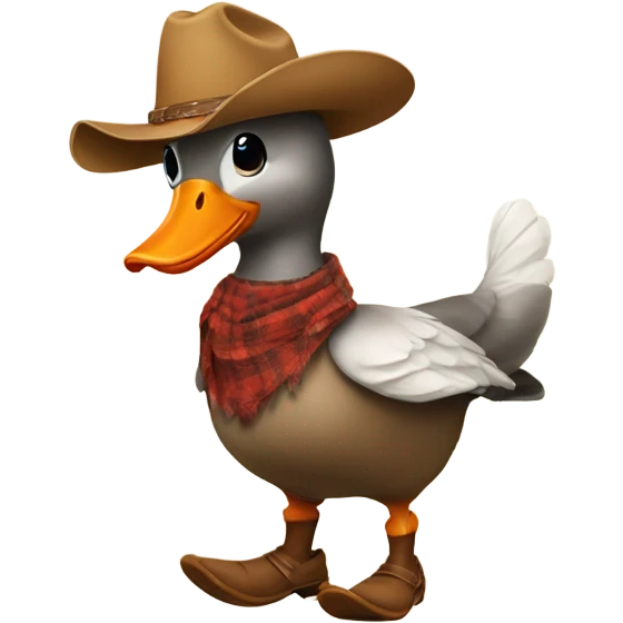 Goose wearing cowboy boots emoji