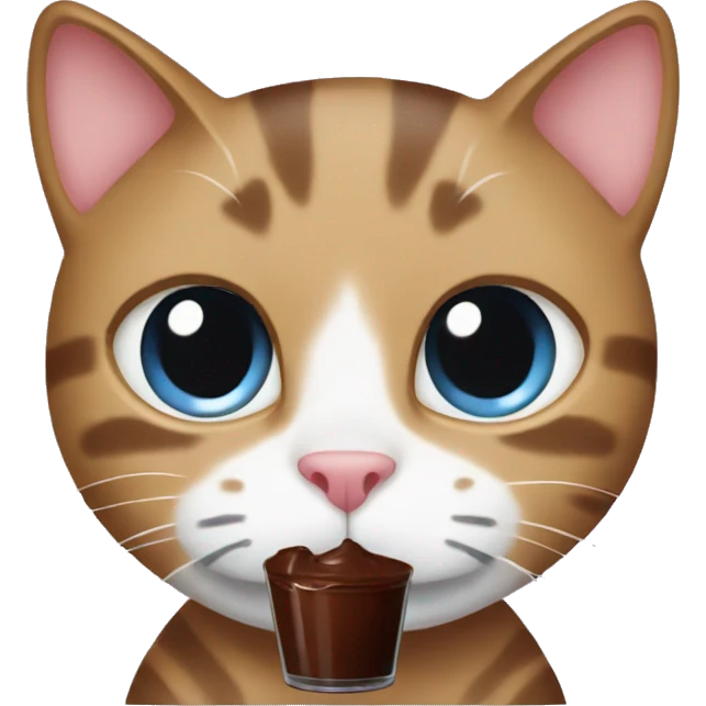 Cat holding chocolate milk emoji