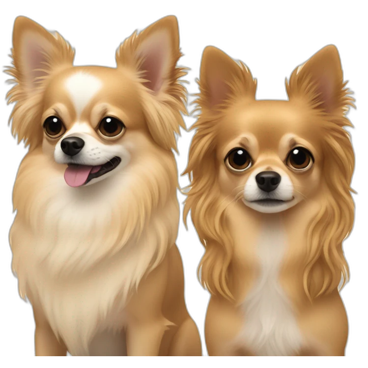 Long hair sand chihuahua and two gay men emoji