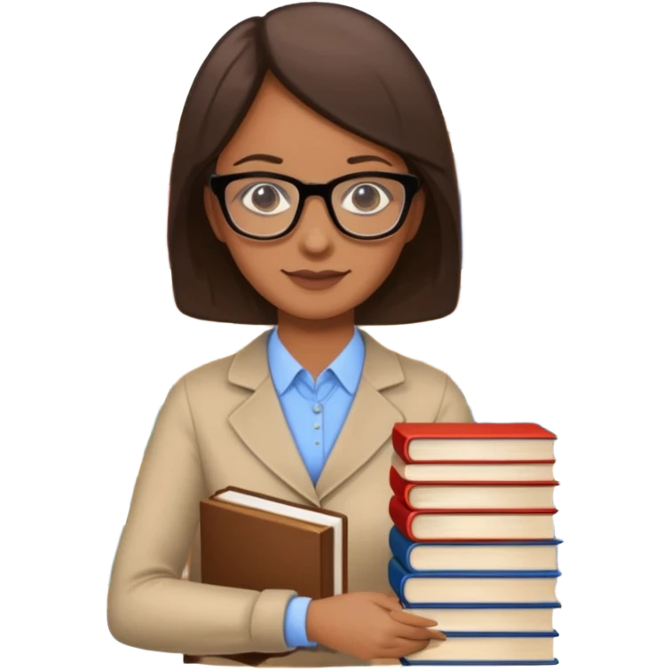 Teacher marking piles of books in the staff romm emoji