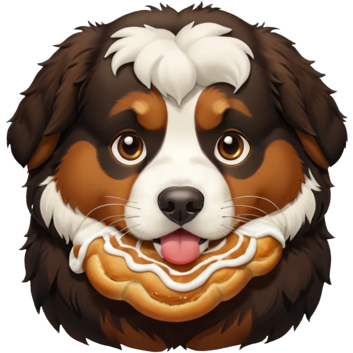 bernese mountain dog eating kannelbullar emoji