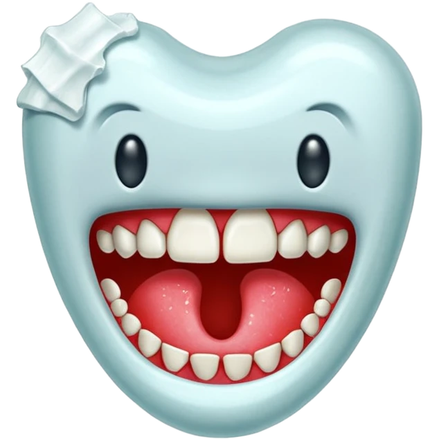 Chewed gum with a broken tooth embedded inside. emoji