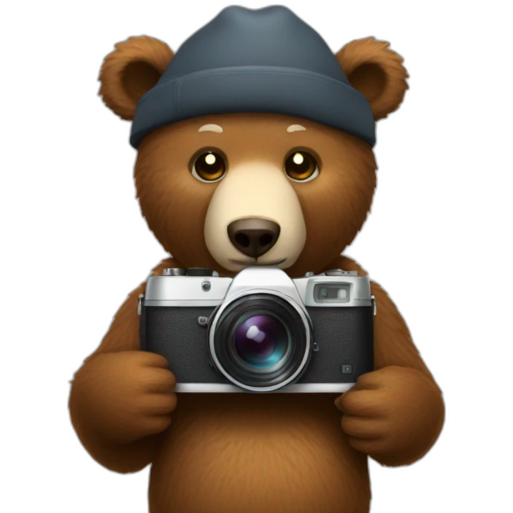 bear holding camera emoji