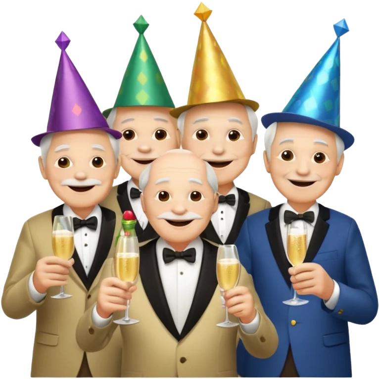party hatted old men emoji