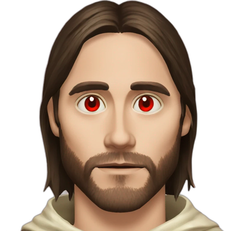 Jared Leto red eyes in a mantle emoji