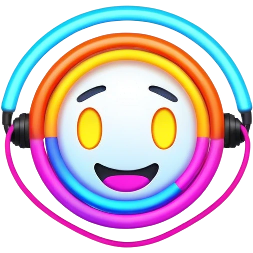 Neon energetic emoji
