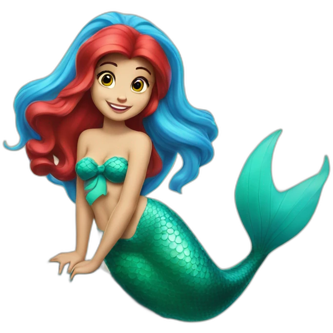 Ariel the little mermaid with her tail emoji