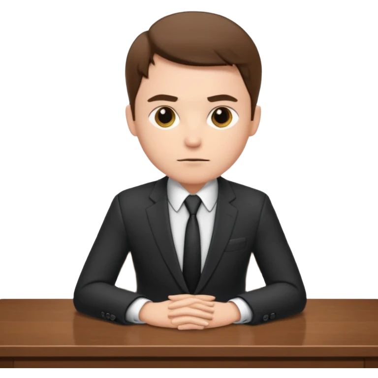 Business man sitting at a desk emoji
