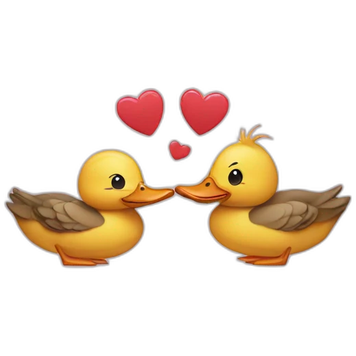 Ducks in love emoji