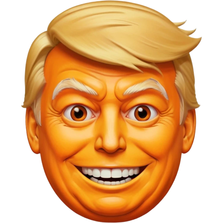 donald trump orange face smiling extremely wide cursed body horror emoji