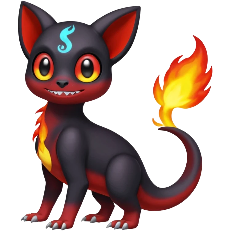 Shiny Duskull-Umbreon-Charmeleon-Fakémon-hybrid-creature (full body)  emoji