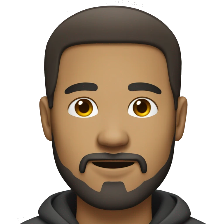 a light skin, brunette, with light disconnected goatee beard guy  emoji