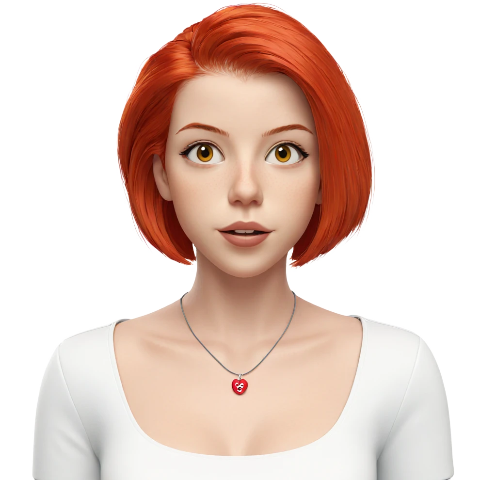 girl with red hair necklace emoji
