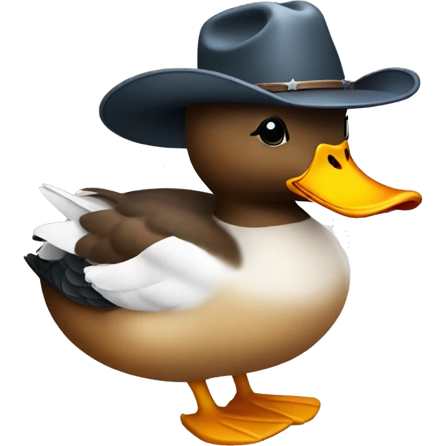 duck with cowboy hat and heart emoji