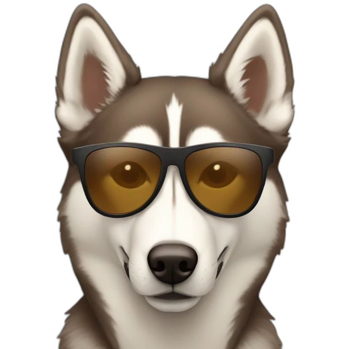 Brown husky in oakley shades emoji