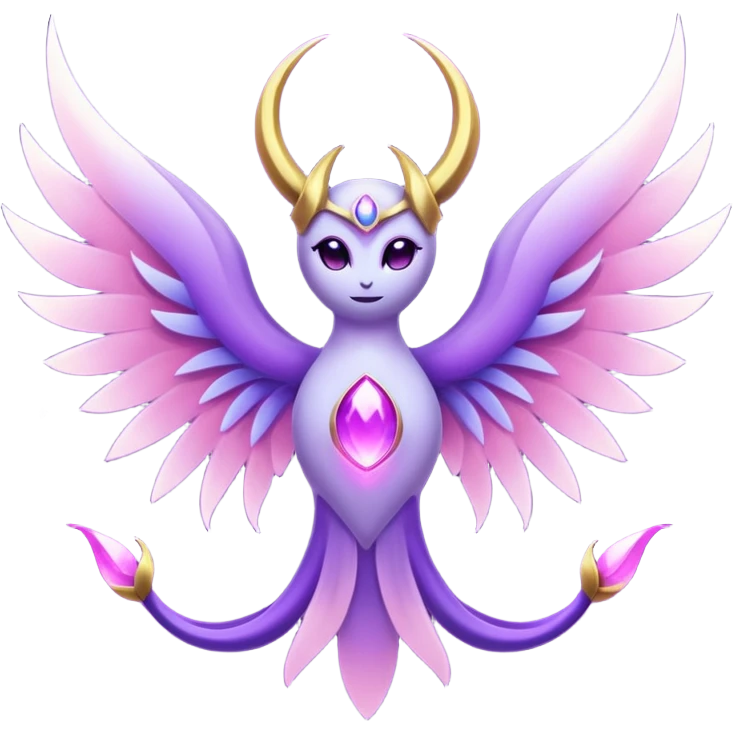 Pokemon legendary purple and pink lunala emoji