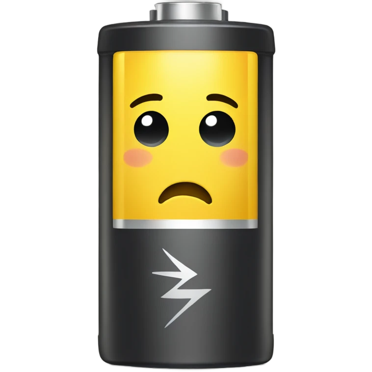 Yellow battery sad  emoji